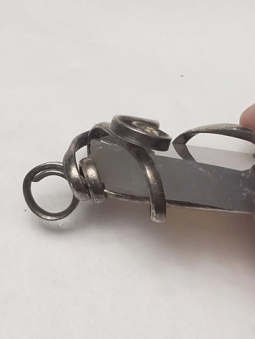 Wire Wrapped Translucent Agate Pendant - Picture 5 of 7
